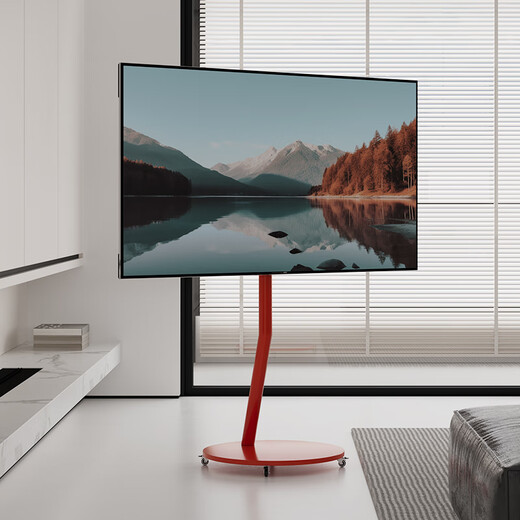 TV stand floor-standing movable living room TV cabinet universal 40-75 inch stainless steel metal wheel hanger stainless steel silver bracket (suitable for 40-75 inches) single bracket version with pulleys without installation and socket