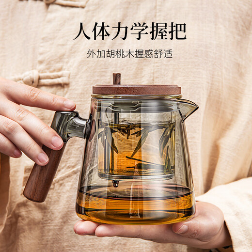 Puqi glass tea water separation cup teapot steaming integrated elegant cup teapot with inner tank filter large capacity tea set