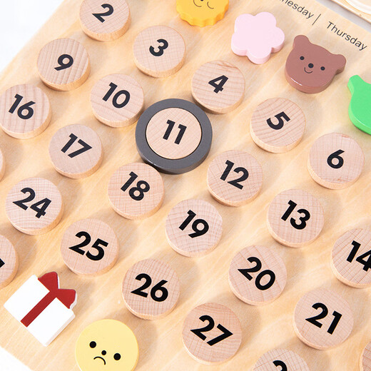
Hanoufei's new product INS children's room wooden calendar baby cognitive tools desk calendar desktop pendant perpetual calendar wooden calendar pendant