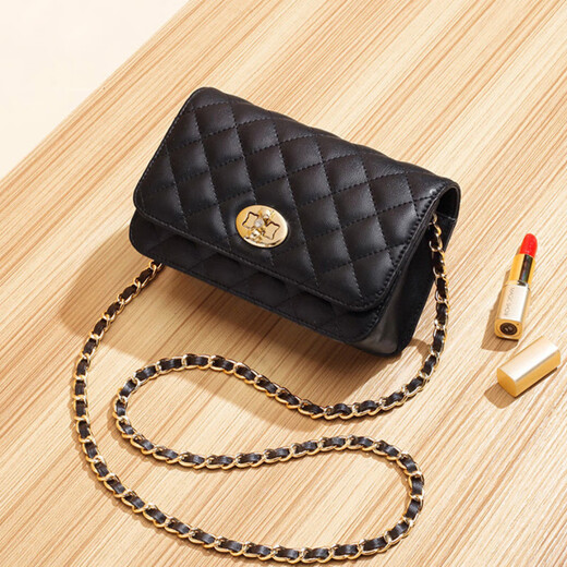 Golden Fox (Foxer) 2025 Nouveau sac de chaîne de diamant en cuir de luxe léger pour femmes pour femmes crossbody petit sac carré cadeau d'anniversaire pour petite amie noire