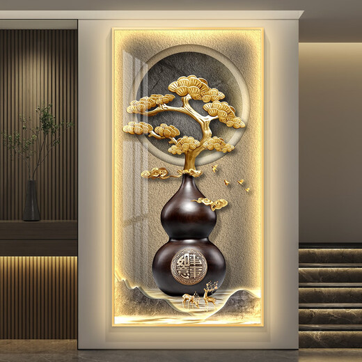 Mopai LED Light Luxury Gourd Entrée Entrée Décoration Paint