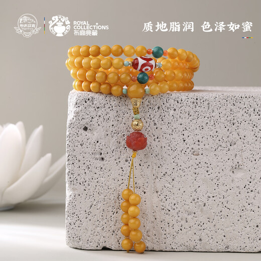 Potala Palace Beeswax Green Pine Southern Red 108 Beads Bracelet Necklace Agate Gourd Agarwood Jade Bracelet for Men and Women Birthday Gift