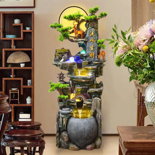 Ihre Sekretärin groß angelegte Landung Rockery Fließende Wasserbrunnen Ornamente eröffnen Geschenk Wohnzimmer Reichtum Feng Shui Wheel Hochbergzirkulation Wasserdekoration 9923 Kleine Trompetenhöhe 108 cm