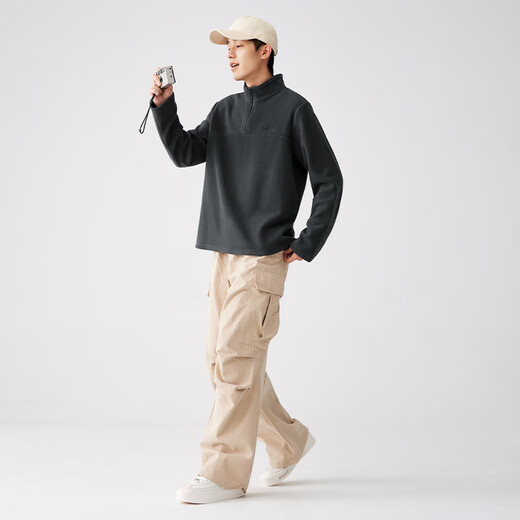 361 Men's sweatshirt autumn and winter polar fleece sports and leisure outdoor fleece long-sleeved pullover top 652533802-3