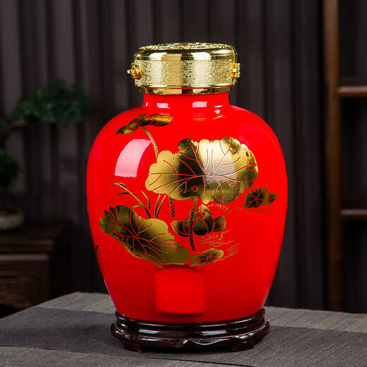 10 Jin Jin is equal to 0.5 kg. Wine bottle for brewing wine. 50 Jin Jin is equal to 0.5 kg. Household thickened wine jar with faucet. Jingdezhen seal. 20 Jin Jin is equal to 0.5 kg. Ceramic wine jar. 10 Jin Jin is equal to 0.5 kg. Red flowers bloom, wealth and no holes are provided to give bag buckles.