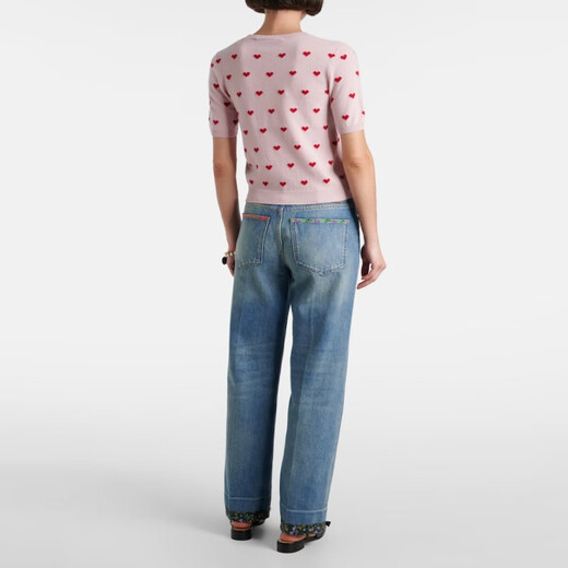 Valentino [chinesisches Valentinstagsgeschenk] Valentino Wolle kurzärmelig P01059821 Pink XS CN 160/84