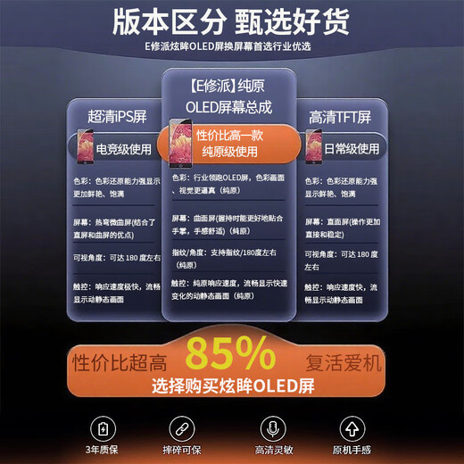 E修派适用华为手机屏幕总成更换内屏换外屏替换触摸玻璃屏替换 适用华为Nova7Pro屏幕【单片】高清TFT屏