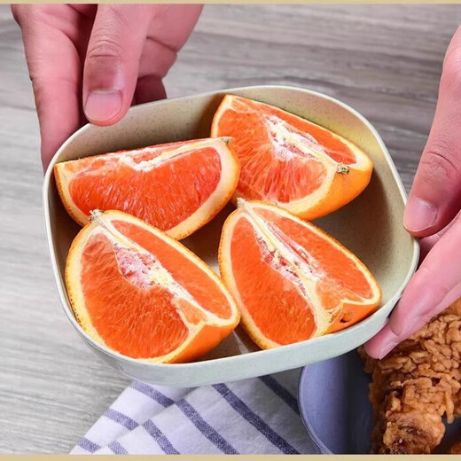 Wheat straw bone dish household small plate cake snack plate dining table bone plate garbage plate salad random color - 2 pieces 14cm