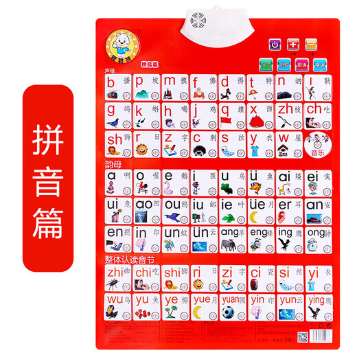 Chinesisches und englisches Congcong Bären Audio -Poster Kinder Englisch lernen Baby Kognitive frühe Bildung Pinyin Alphanumeric Toys English Alphabet