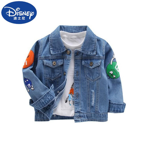 Disney Boys Denim Jacket 2025 New Children's Clothing Children's Lapel Long Sleeve Jacket Baby Spring and Autumn Denim Jacket C212 Spring Denim Jacket 150 cm