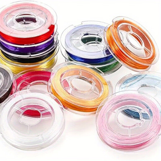 DIY 10 rolls of 10 meters wear-resistant flat wire high elastic thread bracelet elastic rope beaded toy mobile phone chain necklace lanyard color 1 1 tube 10 rolls