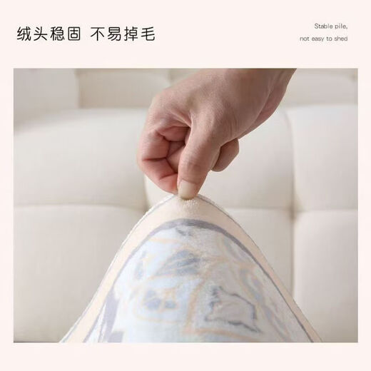 Line puppy bedroom bedside blanket sofa coffee table carpet comfortable and soft foot pad plush stain-resistant cartoon floor mat YR-black edge two dogs 40cm*120cm soft and skin-friendly