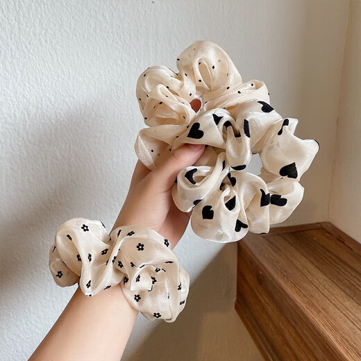 Strukturierte Polka Punkt -Mesh -Spitze Largedarm Haar Ring Stirnband Neues Brötchen Stirnband Pferdeschwanz Haarzubehör für Mädchen Haarseile Stirnband für Frauen 9757a Polka Punkte