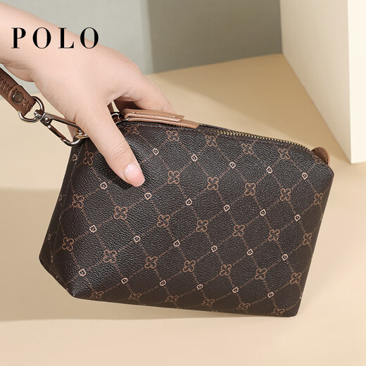 
POLO Women's Clutch Retro Print 2025 New Mom Clutch Women's Clutch Elegant Wallet Gray