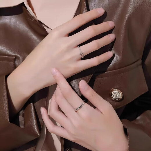 Platinum PT950 ring for male and female couples platinum pair of rings 18k light luxury gift for girlfriend and wife birthday Valentine's Day light luxury Rupert's Tears women's ring single