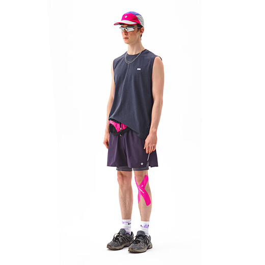 
NOTHOMME mountain outdoor running antibacterial moisture absorption quick-drying clothes sleeveless vest reflective logo sports vest men dark rock gray spot M 170~175