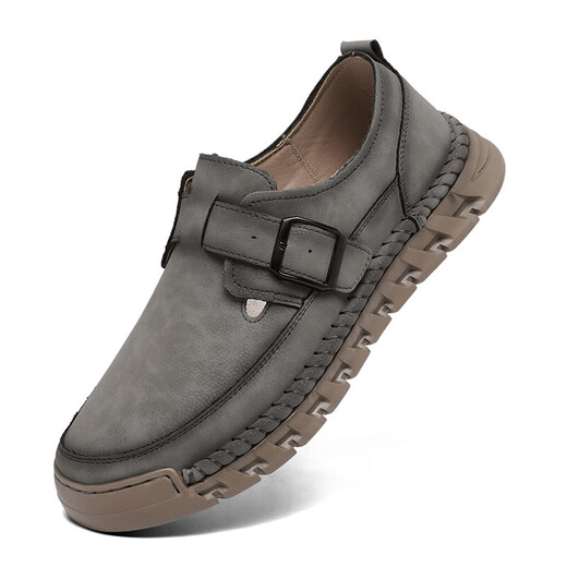Doudou Men's Shoes 2025 Summer Nuevos zapatos de cuero de cuero de cuero genuino para hombres Huecos Huecos transpirables delgados zapatos de trabajo al aire libre Caki [Cuero de microfibra A679] 40