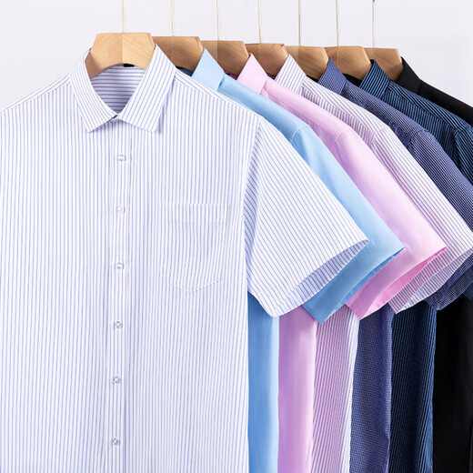 Gy Yagel 2025 Frühlings- und Sommerhemd Herren-Kurzarmgeschäft Casual Shirt ohne Bügel und Anti-Falten-Slim Fit Professionelle formelle Verschleiß DX6629 43