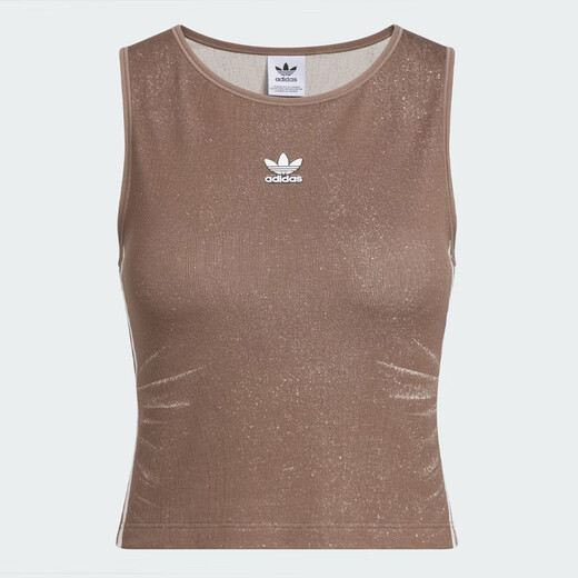 阿迪达斯（adidas）三叶草女装2025夏季新款FAKE DENIM TANK背心KE3892 岩层深土地棕|KE3892 L