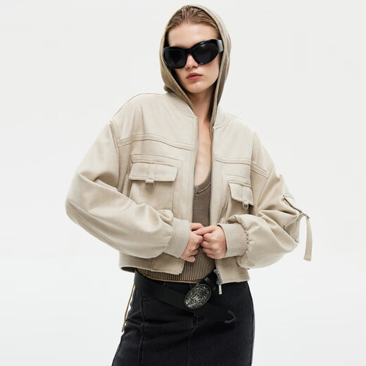 ONLY2025 new autumn style workwear style threaded neckline design short cardigan jacket for women|125336013 C45 cloud silver gray XS