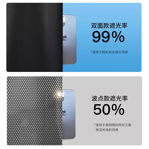 Foojo Sunshade et rideaux isolés à la chaleur, ombrage entièrement, intimité anti-piping, pas de trou de roller télescopique de coups de bosse à trous 58 * 125 cm noir