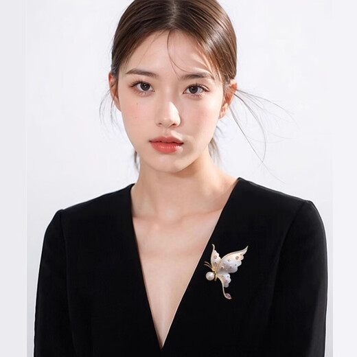 Jingli Jingda enamel butterfly brooch, high-end women's exquisite niche light luxury corsage birthday gift for women, exquisite, high-end and practical enamel butterfly brooch gift box