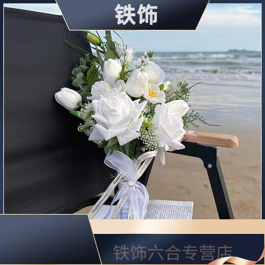 婚礼手捧花新娘结婚当天感婚纱照领证仿真郁金香求婚毕业花束 蝴蝶兰新妇罗 手捧花 0支