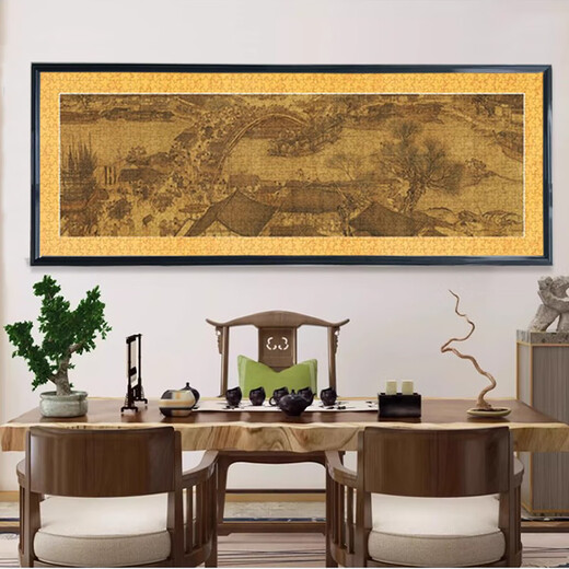 98x34 Qingming Shanghe Tu Puzzle Rahmen Hängende Wand 12529 Massives Holz Metallrahmen 3190 Snoopy Langes Bildrahmen Metall Matt weiß Kleber Nägel Inneren Durchmesser 100*35 cm enthalten kein Puzzle