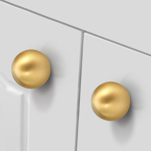 Linyan 2025 Neu einfacher Kupfergarderobe Griff Messing Schrankschublade Griff Golden Ball Schranktürliste 9901-30 mm