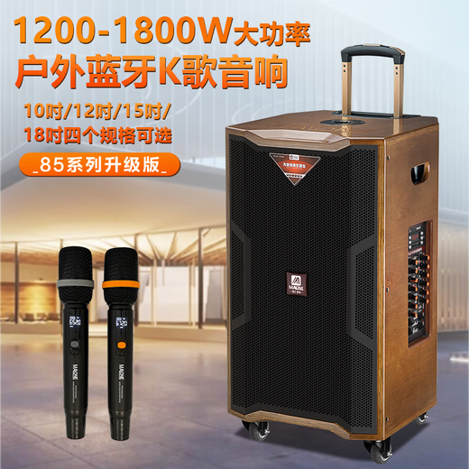 MALONE outdoor square dance audio high-power heavy bass live broadcast singing karaoke performance with Bluetooth sound card wireless microphone portable trolley speaker 10-inch audio + 18.5-inch karaoke machine 500G official standard configuration