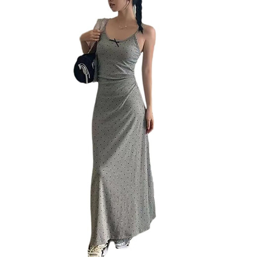 Running Sisters Runaway Sisters Retro Grey Polka Dot Hosenteil Rock Taille Pack Hip Short Kleid kurz [6623#] s