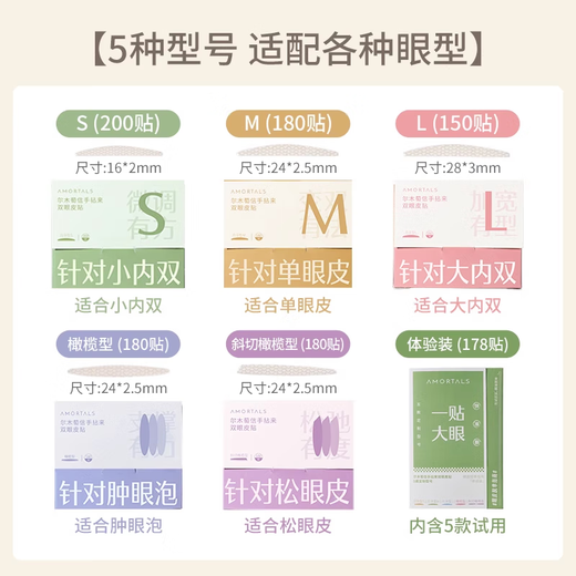 Ermutao double eyelid patch for women invisible natural traceless lace for swollen eye bubbles single-sided and double-sided official flagship store S suitable for small double eyelids 200 patches