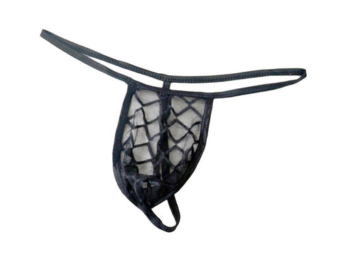 Men's Sexy Underwear Men's Special Thong Transparent Mesh T-Pants Showing Buttocks and Flirting Black M