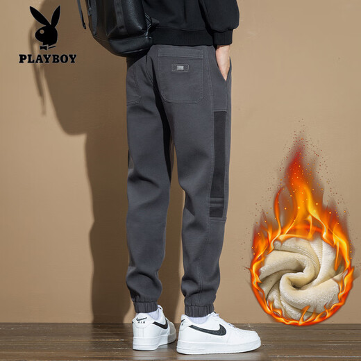 Playboy (Playboy) 2025 Frühlings- und Herbst-Neukörpersport- und Casualhosen-Sommer-Sommer-Lose-Arbeitshosen Männer vielseitige Hosen Kaffee M [Vorgeschlagen 90-105jin [Jin gleich 0,5 kg]]