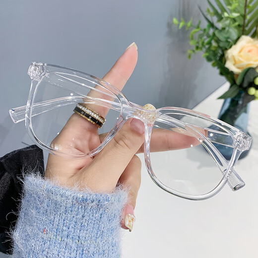 Midai frame anti-blue light flat-glass mirror without makeup artifact versatile men and women same style Internet celebrity anti-blue light glasses 15940 sand tea frame [glass box + mirror cloth] -600