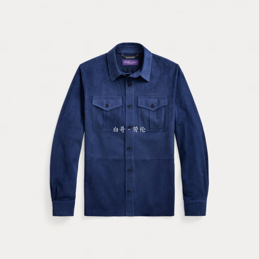 Polo Ralph Lauren现货羊皮翻毛皮衣衬衫外套男装紫标Purple Label/拉夫劳伦 现货 D12 XL