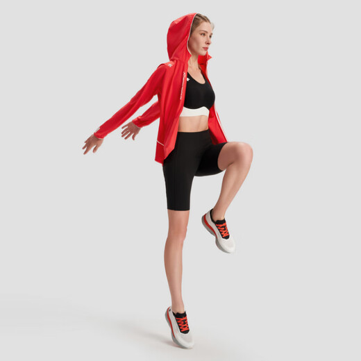 迪桑特（DESCENTE）RUNNING系列UPF100防晒轻薄透气夜跑外套上衣梭织夹克女款 RD-RED S