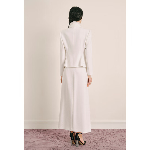 OBBLIGATO Autumn and Winter removable ribbon buckle suit suit jacket coat off-white M