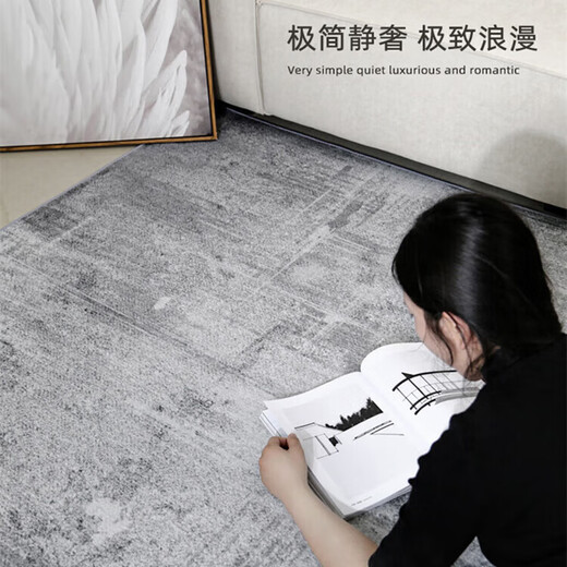Hazar Hazard Living Room Carpet [Environmental Fleece] Coup de luxe léger Carpet grande surface complète étanche et sans soins Moonlight-13567 140 * 200cm