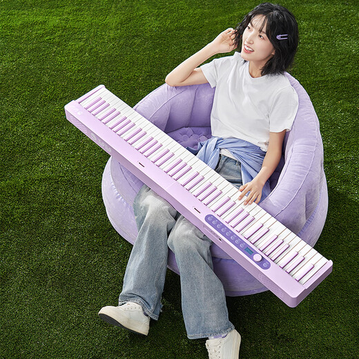 
Xinghai Bang TupTup Electronic Piano Folding 88 Key Gravity Keyboard Children's Adult Portable Electronic Piano Instruments Beginners Upgraded Model ZB260w White + Piano Pack