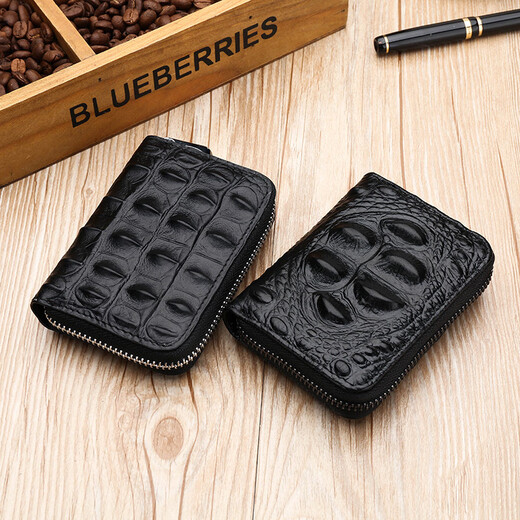 Goldlion Crocodile Pattern Card Bag Men's Onuine Leather Light емкость Мужской мультикартовый молодежный орган молодежного органа.