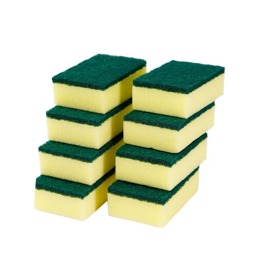 Kitchen scouring pad, double-sided cleaning sponge, dishwashing pot sponge block, 2 pieces