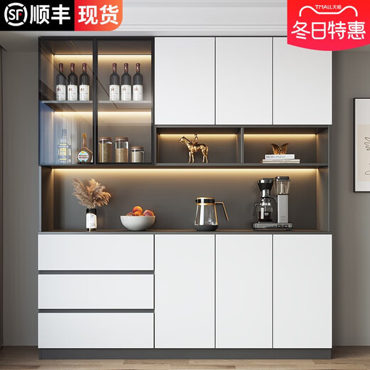 欧派（OPPEIN）餐边柜高柜一体靠墙现代简约客厅餐厅家用茶水酒柜收纳储物柜 款式15280*40*220顺丰安装 双门