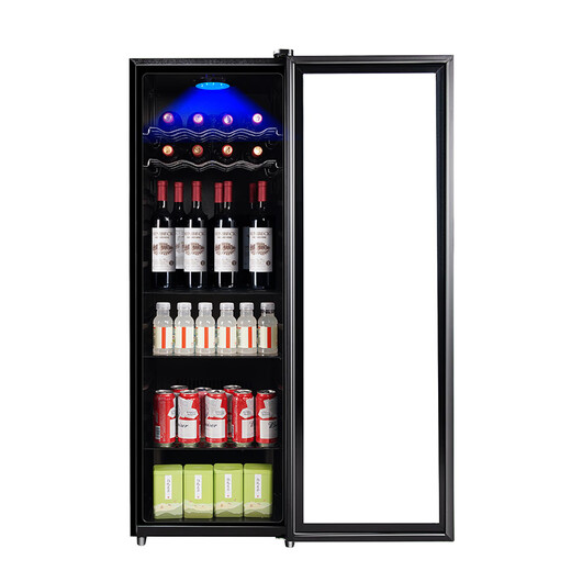 Royalstar ice bar refrigerator European style constant temperature wine cabinet hotel home living room refrigerator mini small single-door office fresh display display sample tea beverage cabinet first-class energy efficiency 238L full refrigeration + blue light + wine rack