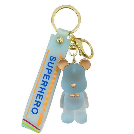 [Crystal Fliege Bär] süße trendige Schlüsselbund Mädchen Herz -Rucksack Anhänger Geschenk Paar Bag Hängende Ornament Kristall Fliege Bär (lila)