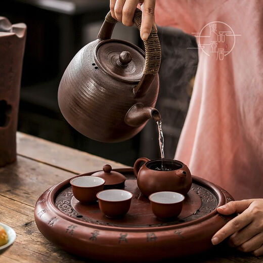 
Tea boiling in the stove, firewood, lifting beam, boiling tea pure handmade large capacity ceramic simple household water-burning coarse ceramic pot charcoal stove, pine and cypress firewood, 15839, 1380ml, more than 1L