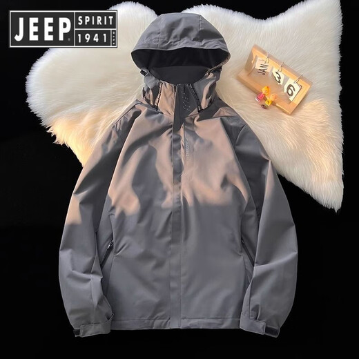 Jeep Spirit Jeep Charge Men's 2025 Nuevo verano delgado al aire libre de tres en una chaqueta suave Suit de altura de montaña de montaña 6628m White [Men's Style] M