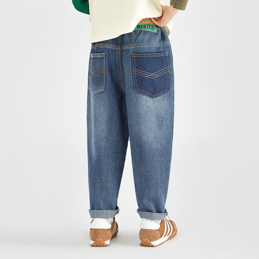 多多家男童牛仔裤2025春秋款童装百搭时尚休闲裤子儿童软糯水洗宽松长裤