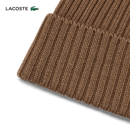 LACOSTE Wang Yibo's same style French crocodile couple's 25 autumn versatile knitted hat | RB0001 DPC/walnut color TU