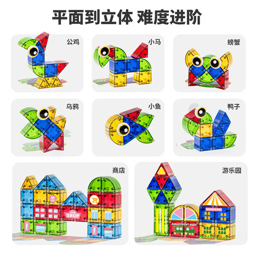 Newchi color window magnetic sheet building blocks children's house play toys magnetic upgrade matte reinforcement strong magnetic children's gift